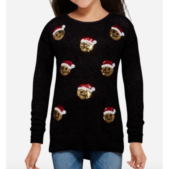 Girl’s Justice Emoji Christmas Sweater Size 8 - Picture 9 of 9